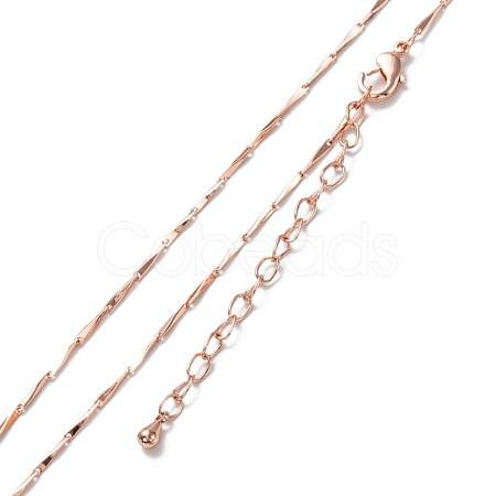 Brass Bar Link Chain Necklaces NJEW-K123-04RG-1