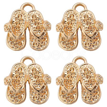 10Pcs Brass Pendants Rhinestone Settings KK-BBC0014-39-1