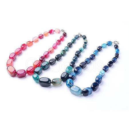 Gemstone Graduated Beaded Necklaces NIEW-F118-B-1