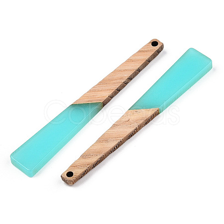 Translucent Resin & Walnut Wood Big Pendants X-RESI-TAC0017-46-B01-1
