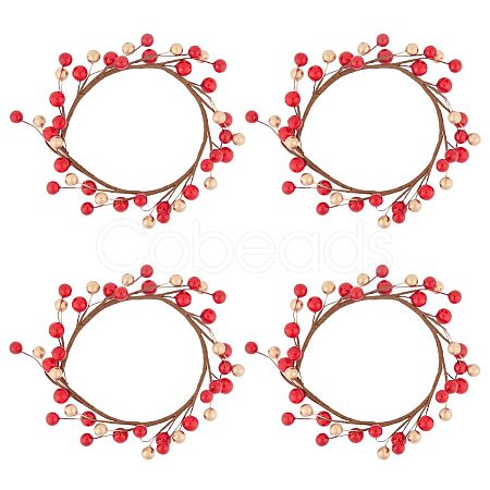 Plastic Artificial Berry Candle Ring AJEW-WH0401-05-1