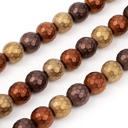 PVD Vacuum Plating Non-magnetic Synthetic Hematite Beads Strands X-G-F682-01B-1