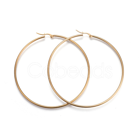 201 Stainless Steel Big Hoop Earrings EJEW-A052-20A-G-1