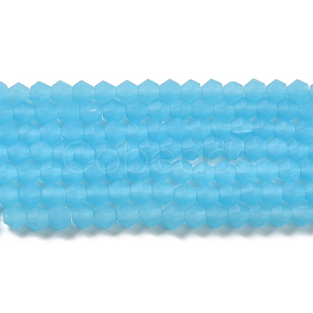 Imitation Jade Frosted Glass Bead Strands EGLA-A039-J4mm-MD03-1