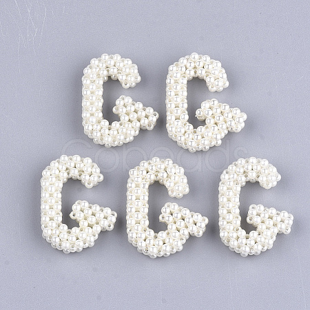Handmade ABS Plastic Imitation Pearl Woven Beads FIND-T039-18-G-1