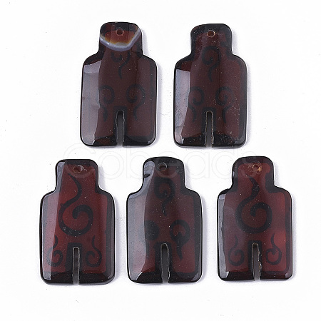 Hand Painting Natural Agate Pendants G-S359-066-1