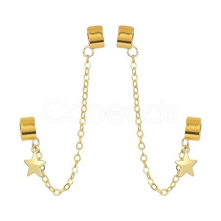 Brass Cuff Earrings EJEW-JE05407-02-1