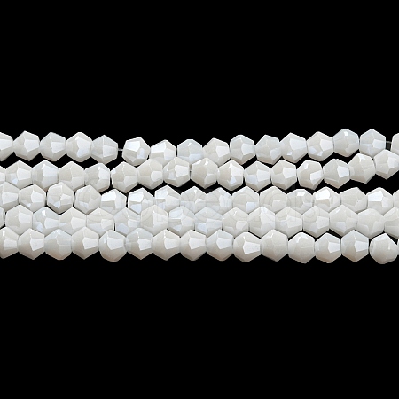 Opaque Solid Color Electroplate Glass Beads Strands GLAA-F029-P4mm-C15-1
