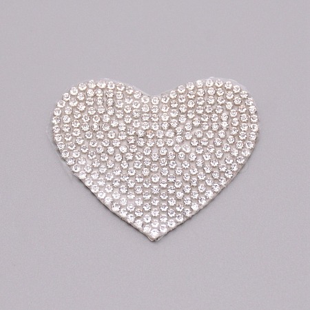 Heart Glitter Hotfix Rhinestone DIY-WH0196-86-1