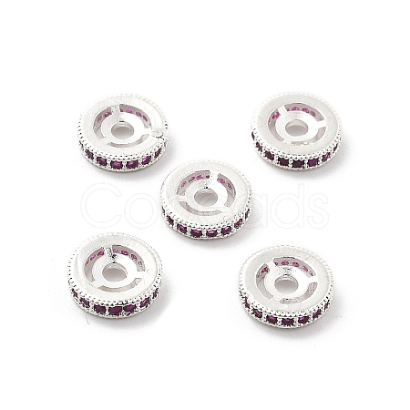 Brass Micro Pave Cubic Zirconia Beads KK-R216-10C-S02-1
