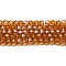 Transparent Electroplate Glass Beads Strands, Pearl Luster Plated, Faceted, Bicone, Dark Orange, 4x4mm, Hole: 0.8mm, about 82~85pcs/strand, 30.5~31cm