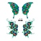 Body Art Tattoos, Temporary Tattoos Paper Stickers, Butterfly, Green, 12x10.5cm