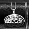 Oval with Skull 304 Stainless Steel Pendant Necklaces, with Enamel, Stainless Steel Color, 20.24 inch(51.4cm)