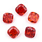 Glass Rhinestone Cabochons, Pointed Back, Square, Light Siam, 8x8x5.5mm