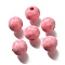 Valentine's Day Element Printed Wood Beads, Round, Pink, 16mm, Hole: 4mm