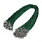 Waxed Cotton Cord Necklace Making, with Alloy Lobster Claw Clasps and Iron End Chains, Platinum, Green, 17.12 inch(43.5cm), 1.5mm