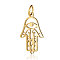 201 Stainless Steel Pendants, Hamsa Hand/Hand of Fatima/Hand of Miriam with Eye, Golden, 21.5x13x1mm, Hole: 3mm