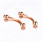 304 Stainless Steel Eyebrow Rings, Curved Barbell, Eyebrow Piercing Jewelry, Rose Gold, 3mm, Pin: 1.2x6mm