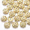 CCB Plastic Bead Caps, Multi-Petal, Flower, Light Gold, 10x3.5mm, Hole: 1.5mm