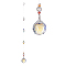 Glass Teardrop Pendant Decorations, Suncatchers Hanging, with Glass Beads and 304 Stainless Steel Rings, 260mm