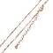 Brass Bar Link Chain Necklaces, Long-Lasting Plated, Real Rose Gold Plated, 16.14 inch(41cm)