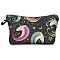 Unicorn Pattern Polyester Waterpoof Makeup Storage Bag, Multi-functional Travel Toilet Bag, Clutch Bag with Zipper for Women, Black, 22x13.5cm