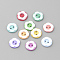 2-Hole Acrylic Buttons, Flat Round/Flower, Mixed Color, 12x2mm, Hole: 1.5mm