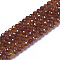 Cubic Zirconia Beads Strands, Faceted, Round, Dark Orange, 1.5~2x2mm, Hole: 0.2mm, about 178~186pcs/strand, 37~37.5cm