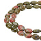 ARRICRAFT 1 Strand Natural Unakite Beads Strands, Flat Oval, 13.5x9.5~10x5.5mm, Hole: 1mm, about 27~28pcs/strand, 14.49~15.47''(36.8~39.3cm)