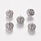 Brass Cubic Zirconia Beads, Crown, Platinum, 13x14mm, Hole: 1.5mm, 9mm Inner Diameter