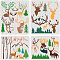 4Pcs 4 Styles Plastic Painting Stencils Sets, Reusable Drawing Stencils, for Painting on Scrapbook Fabric Tiles Floor Furniture Wood, Elk in Forest, White, Deer Pattern, 30x30cm, 1pc/style