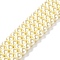 Eco-Friendly Glass Pearl Beads, Pearlized, Round, Beige, 8mm, Hole: 1.2~1.5mm, about 52pcs/Strand, 16''(40.64cm)