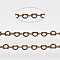 Brass Heart Link Chains, Soldered, with Spool, Red Copper, 1.8x2.4x0.4mm, about 9.84 Feet(3m)/Roll