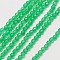 Natural Green Onyx Agate Beads Strands, Faceted Round, Dyed & Heated, Sea Green, 3mm, Hole: 0.8mm, about 131pcs/strand, 15.5 inch