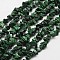 Natural Malachite Beads Strands, Chip, Dark Green, 3~5x7~13x2~4mm, Hole: 0.4mm, 32 inch