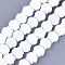 Spray Painted Non-magnetic Synthetic Hematite Beads Strands, Scallop, White, 8x9x4mm, Hole: 0.8mm, about 49pcs/strand, 15.7 inch