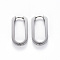 Tarnish Resistant 304 Stainless Steel Huggie Hoop Earrings, Oval, Stainless Steel Color, 21x12x3mm, Pin: 1mm