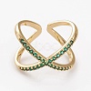 Brass Micro Pave Cubic Zirconia Cuff Rings LS-RJEW-C101-13G-E-3