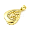 Brass Micro Pave Clear Cubic Zirconia Pendants KK-P263-05A-G-2