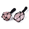Natural Rose Quartz Pendants G-N0326-93K-2