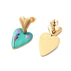 Ion Plating(IP) 304 Stainless Steel Heart Stud Earrings EJEW-A114-09G-01-2