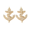 Brass Micro Pave Clear Cubic Zirconia Connector Charms CU-CBA4579-17G-1
