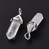 Natural Quartz Crystal Pointed Pendants G-K329-54P-4