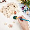 96Pcs 5 Style Natural Wood Circle Pendants WOOD-NB0001-83-2