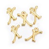 Golden Plated Alloy Letter Pendants X-PALLOY-J718-01G-X-2