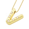 Brass & Plastic Pearl Letter Pendant Box Chain Necklaces for Women NJEW-U017-01G-22-2