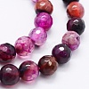 Faceted Natural Agate Beads Strands G-F561-6mm-D05-3