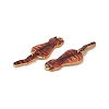 Rack Plating Alloy Enamel Pendants X-ENAM-K050-01G-2