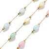 Shell & 304 Stainless Steel Oval Beads Link Chains CHS-K021-09G-05-1