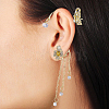 2 Pairs 2 Colors Crystal Rhinestone Butterfly Cuff Earrings EJEW-HY0001-01-5